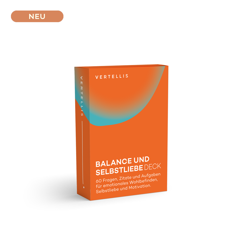 Balance und Selbstliebe Deck - 60 Fragen, Zitate und Aufgaben für emotionales Wolhbefinden, Selbstliebe und Motivation.
