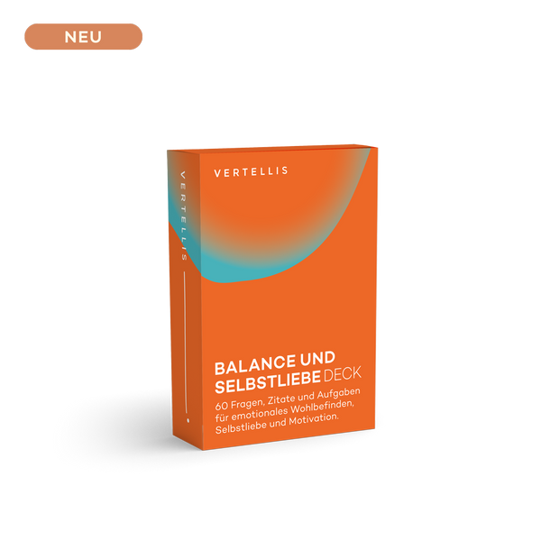 Balance und Selbstliebe Deck - 60 Fragen, Zitate und Aufgaben für emotionales Wolhbefinden, Selbstliebe und Motivation.