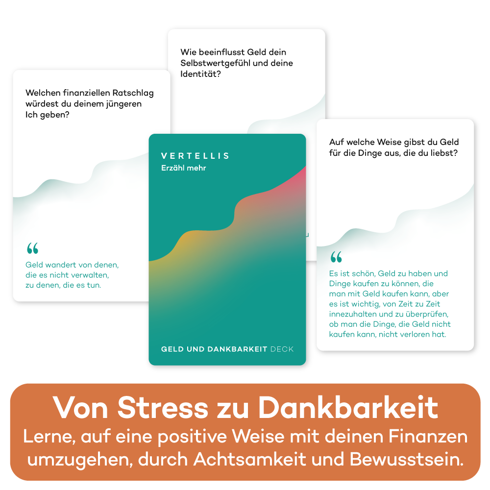 Geld und Dankbarkeit Deck - 60 Fragen und Aufgaben für ein bewusstes und positives finanzielles Mindset