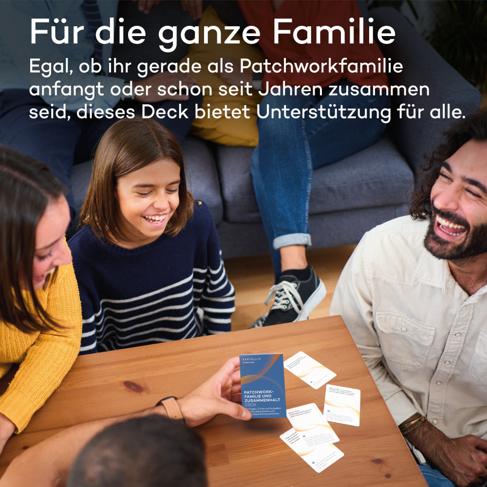 Patchworkfamilie und Zusammenhalt Deck - 60 Fragen und Aufgaben für eine verbundenere und glücklichere Patchworkfamilie