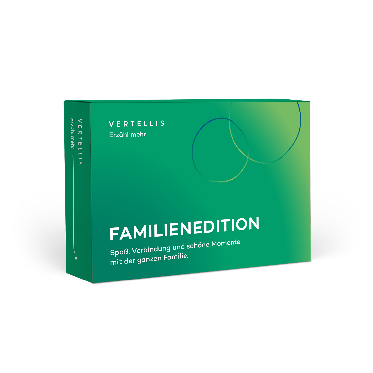 Vertellis Familienedition Box mit 111 Fragekarten für Familien mit Kindern