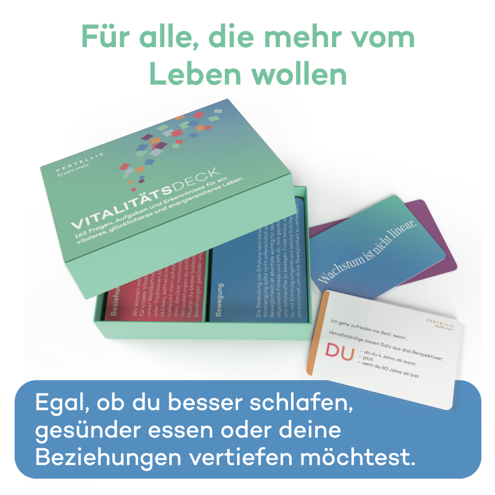 Vitalitätsdeck - 162 Fragen, Aufgaben und Erkenntnisse für mehr Vitalität und Glück