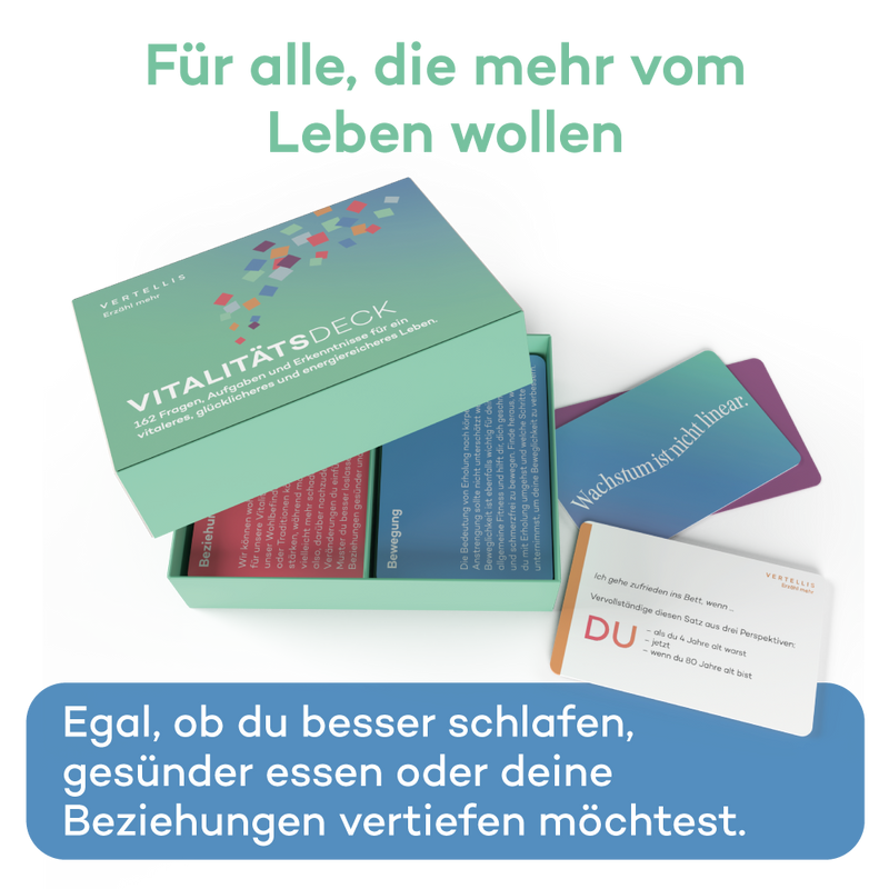 Vitalitätsdeck - 162 Fragen, Aufgaben und Erkenntnisse für mehr Vitalität und Glück