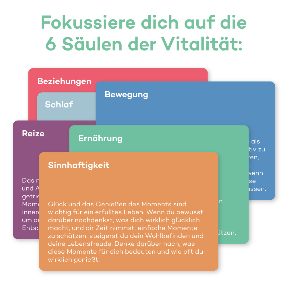 Vitalitätsdeck - 162 Fragen, Aufgaben und Erkenntnisse für mehr Vitalität und Glück