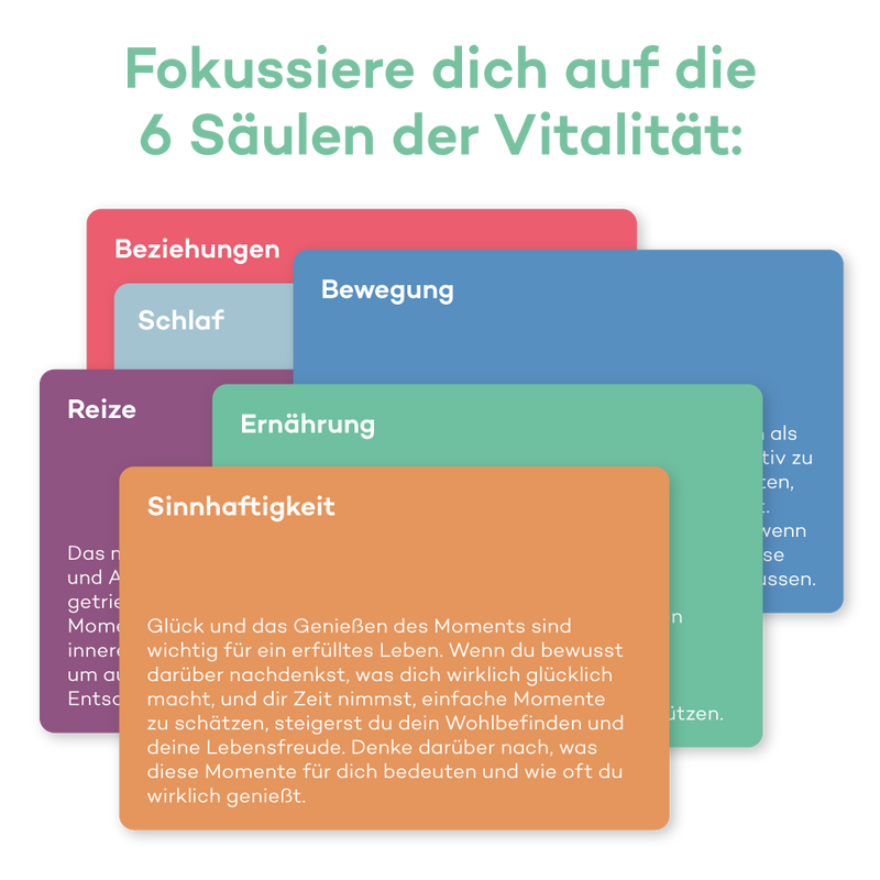 Vitalitätsdeck - 162 Fragen, Aufgaben und Erkenntnisse für mehr Vitalität und Glück